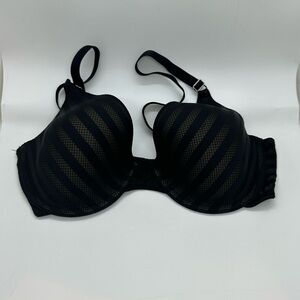 Maidenform Black Mesh Stripe Underwire Bra 36D
